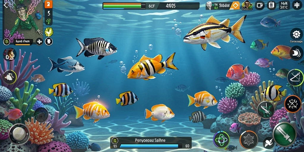 Screenshot gameplay Tembak Ikan dari 6CF yang penuh aksi.