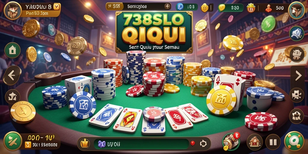 Tampilan seru dari permainan QiuQiu di 738SLOT.