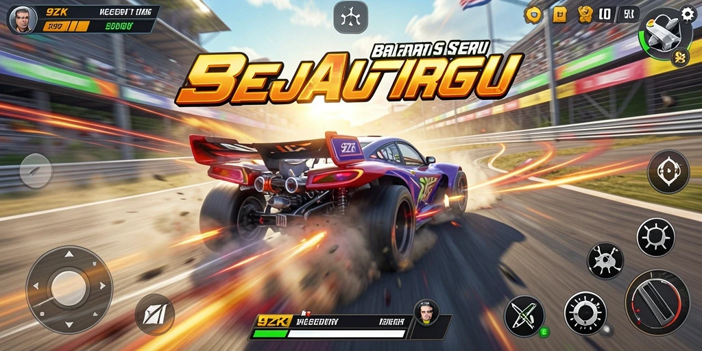 Gameplay Racing yang seru dan mendebarkan dari 9ZK.