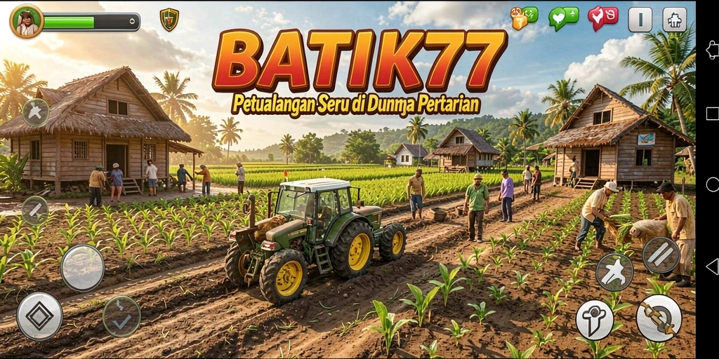 Tampilan gameplay menarik dari BATIK77 saat bertani di ladang.