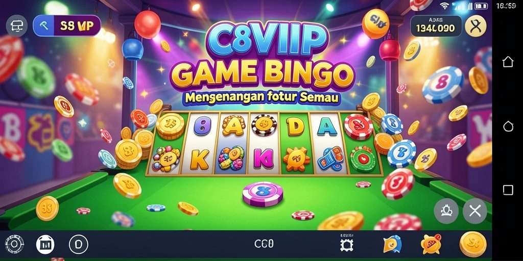 Tampilan gameplay C8VIP yang seru dan interaktif saat bermain Bingo.