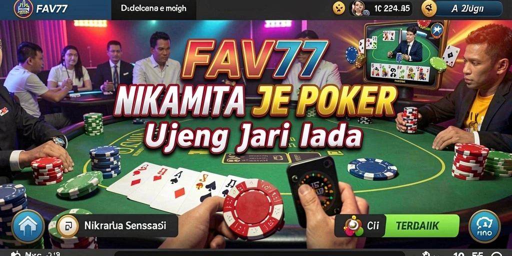 Tampilan antarmuka permainan poker FAV77 yang menegangkan dan menarik.