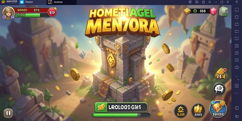 Screenshot menampilkan aksi spektakuler dalam HOMETOGEL dengan strategi Tower Defense.