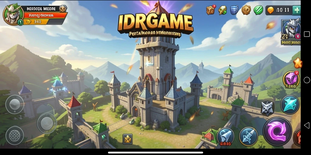Tampilan gameplay seru dari IDRGAME dengan pertahanan menara yang strategis.