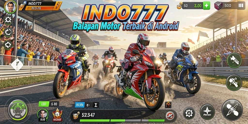 Gameplay mendebarkan balapan motor di INDO777.
