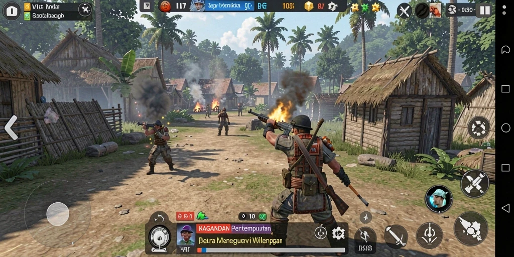 Tampilan gameplay KAGANDAN yang menegangkan dengan strategi kompleks.