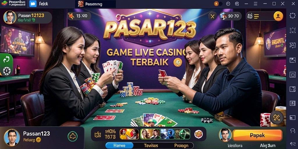 Tampilan permainan Live Casino yang seru dan interaktif di PASAR123.