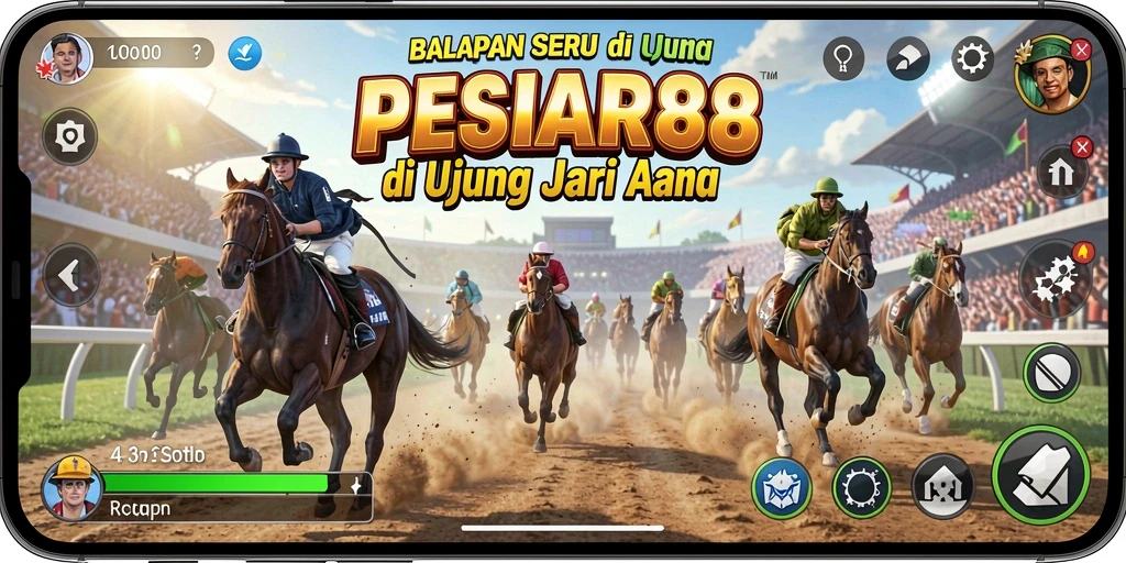 Tangkapan layar PESIAR88 menunjukkan aksi balapan yang mendebarkan.