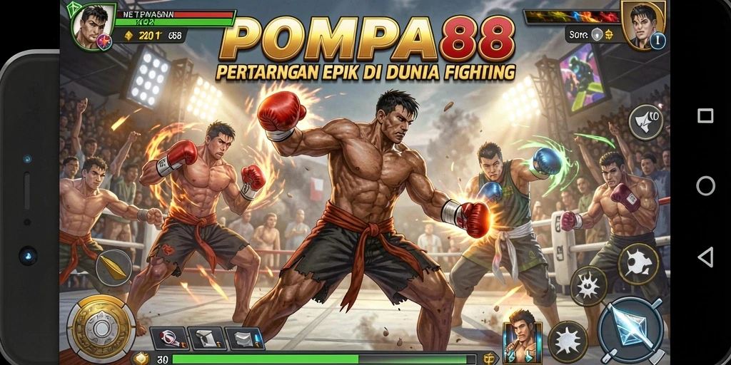 Tampilan gameplay POMPA88 yang mendebarkan dan penuh aksi.