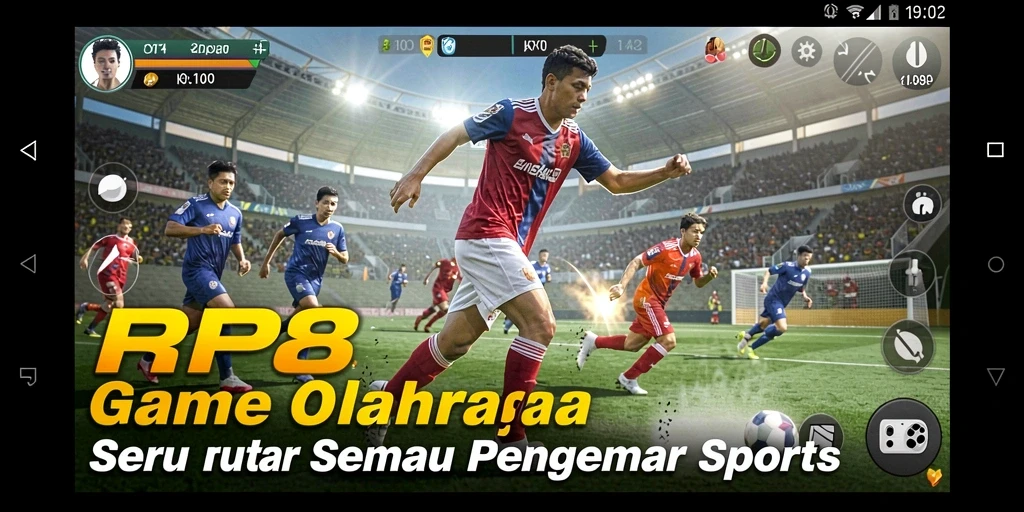 Screenshot RP8 menampilkan aksi seru dalam permainan olahraga.