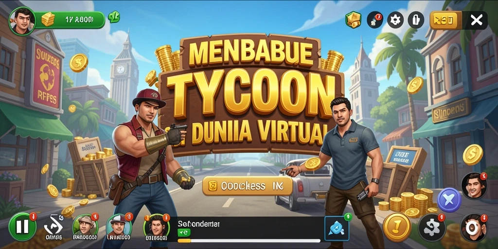 Tampilan gameplay seru dari RR89 saat membangun kerajaan bisnis.