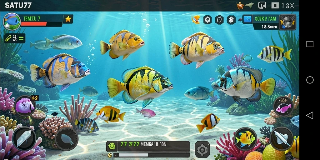 Tangkapan layar SATU77 menunjukkan gameplay seru Tembak Ikan yang memikat.