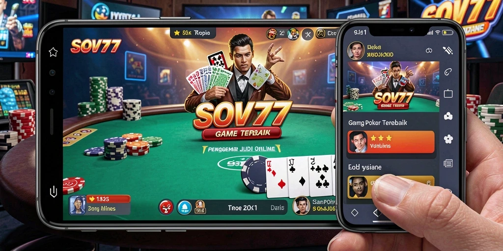 Screenshot gameplay SOV777 menampilkan aksi Poker yang mendebarkan.