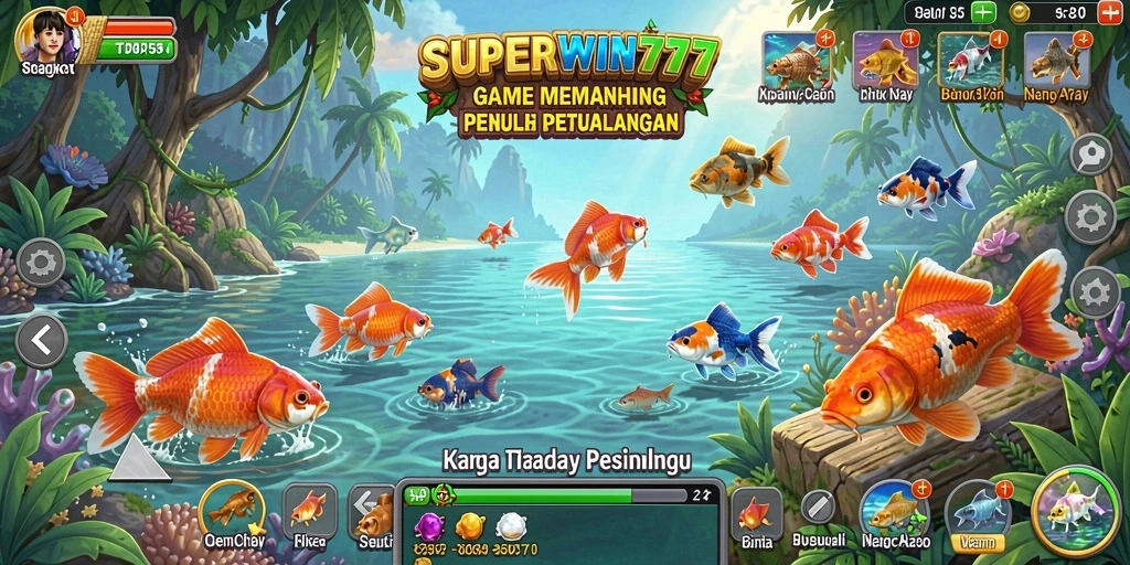 Screenshot SUPERWIN777 menampilkan gameplay memancing yang menarik dan menawan.